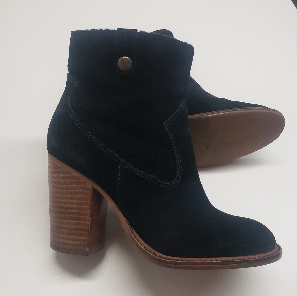 Women's Black Suede Ankle Boots